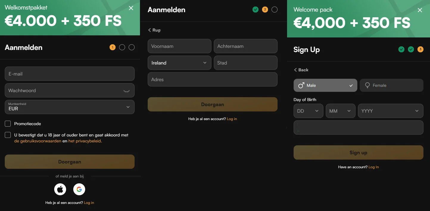 NewLucky Casino Registratie